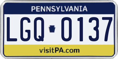 PA license plate LGQ0137