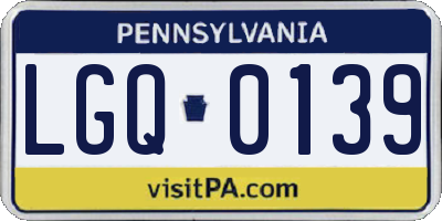 PA license plate LGQ0139