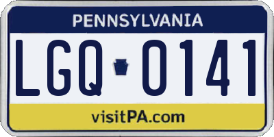 PA license plate LGQ0141