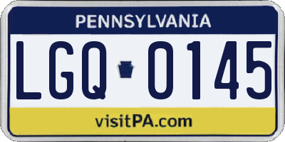 PA license plate LGQ0145