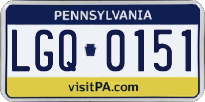 PA license plate LGQ0151