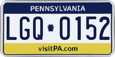 PA license plate LGQ0152