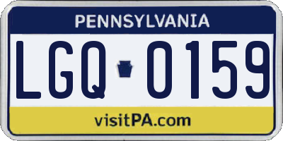 PA license plate LGQ0159