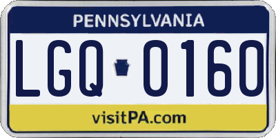 PA license plate LGQ0160