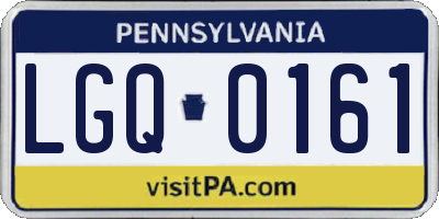 PA license plate LGQ0161