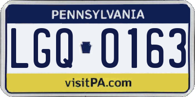 PA license plate LGQ0163