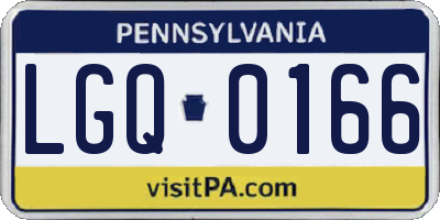 PA license plate LGQ0166