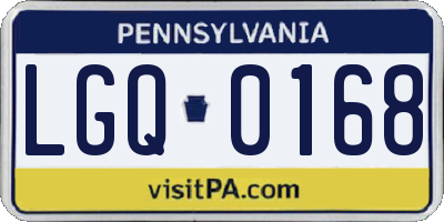PA license plate LGQ0168