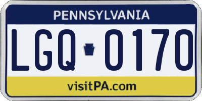 PA license plate LGQ0170