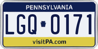 PA license plate LGQ0171