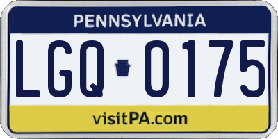 PA license plate LGQ0175