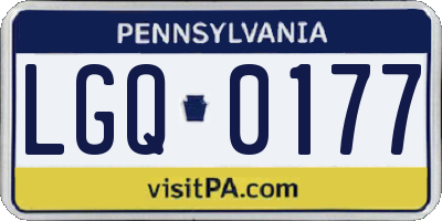 PA license plate LGQ0177