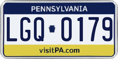PA license plate LGQ0179