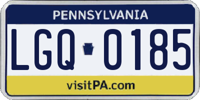 PA license plate LGQ0185