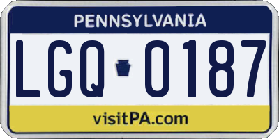 PA license plate LGQ0187