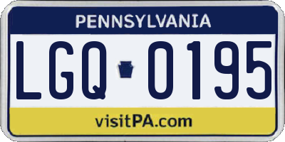 PA license plate LGQ0195