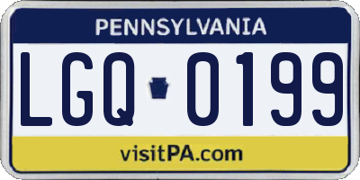 PA license plate LGQ0199