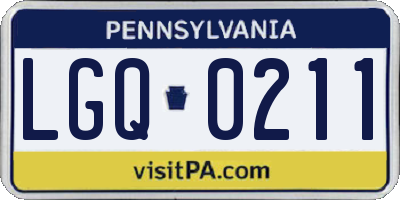 PA license plate LGQ0211