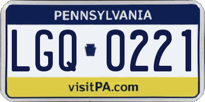 PA license plate LGQ0221