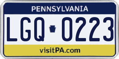 PA license plate LGQ0223