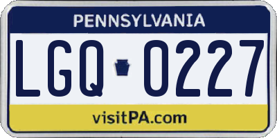 PA license plate LGQ0227