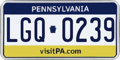 PA license plate LGQ0239
