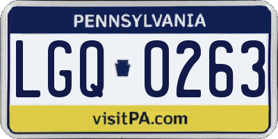 PA license plate LGQ0263
