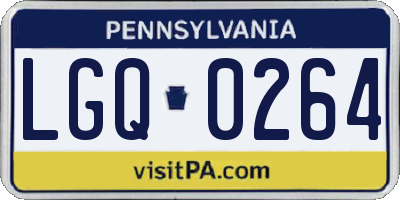 PA license plate LGQ0264