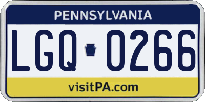 PA license plate LGQ0266