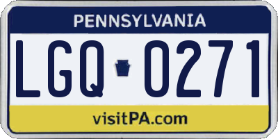 PA license plate LGQ0271