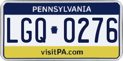 PA license plate LGQ0276