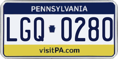 PA license plate LGQ0280