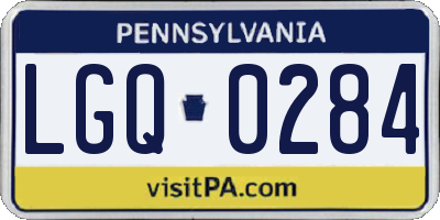 PA license plate LGQ0284