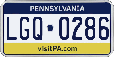 PA license plate LGQ0286