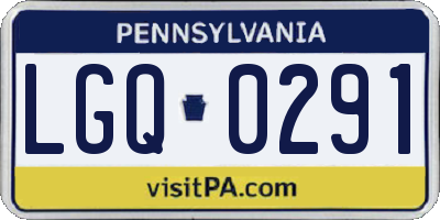 PA license plate LGQ0291