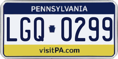 PA license plate LGQ0299