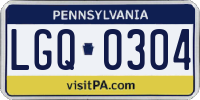 PA license plate LGQ0304