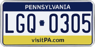 PA license plate LGQ0305