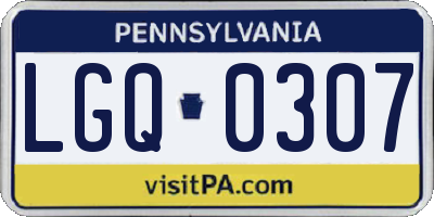 PA license plate LGQ0307