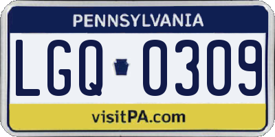 PA license plate LGQ0309