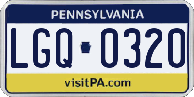 PA license plate LGQ0320