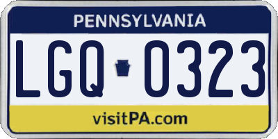 PA license plate LGQ0323