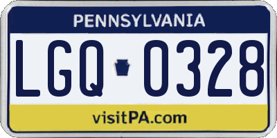 PA license plate LGQ0328