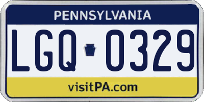 PA license plate LGQ0329