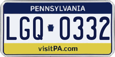 PA license plate LGQ0332