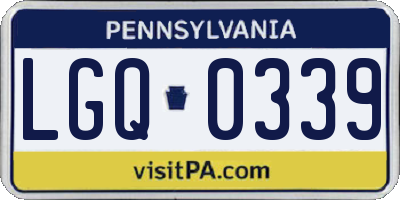 PA license plate LGQ0339
