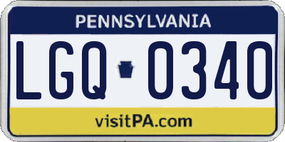 PA license plate LGQ0340
