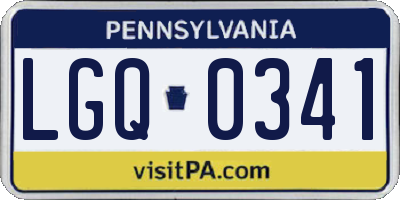 PA license plate LGQ0341