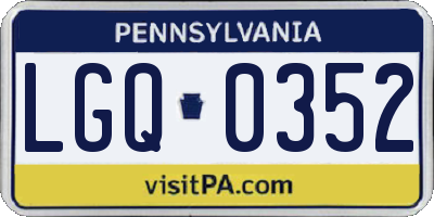 PA license plate LGQ0352