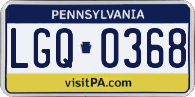 PA license plate LGQ0368